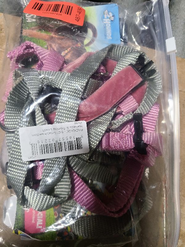 Photo 1 of 2 Hounds Design Freedom No Pull Dog Harness, Adjustable Harness and Leash Set, Easy Walking & Comfortable Control, Fits Small, Medium & Large Dogs, Solid Colors, Made in USA, 5/8" SM, Rose