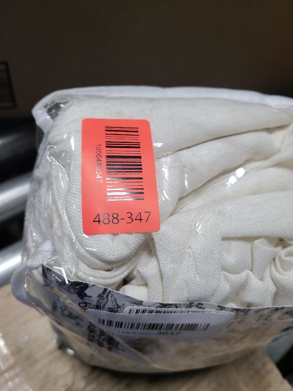 Photo 1 of 120 Inch Long Linen Curtains,Mount with Back Tab Hooks Belt for Rail Track,Light Filtering Semi Sheer Large Tall Window High Ceiling Curtain for Living Room,2 Panels Drapes,Cream(Ivory/Off White)