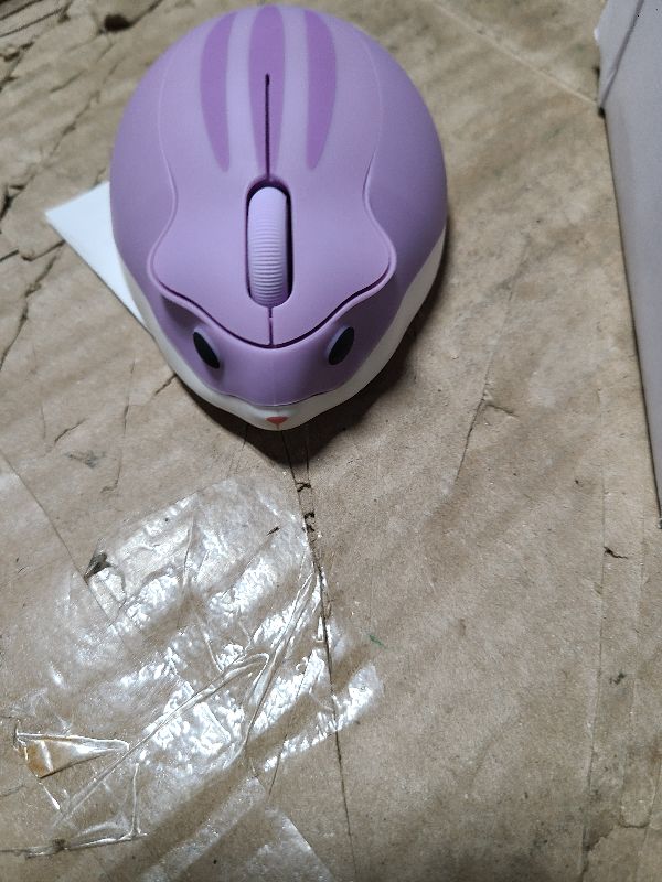 Photo 1 of 2.4GHz Wireless Cute Hamster Shape Less Noice Portable Mobile Optical 1200DPI USB Mice Cordless Mouse for PC Laptop Computer Notebook MacBook Kids Girl Gift (Purple)