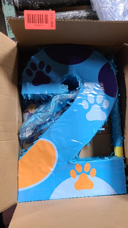 Photo 1 of 16 Inch Number 2 Dog Paw Pinata with 16 Inch Piñata Stick Blindfold Confetti for Boy Girl Kids 2nd Birthday Party Decorations (2nd)