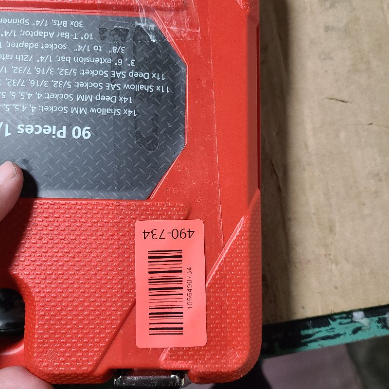 Photo 1 of 1/4" Drive Impact Socket Set 90 Piece, Metric Socket (4-15mm) and Standard SAE Size (5/32-9/16 inch), with 72-Teeth Ratchet, Screwdriver Bit Set, Mechanics Tool Kit for Home Use and Automotive Repair