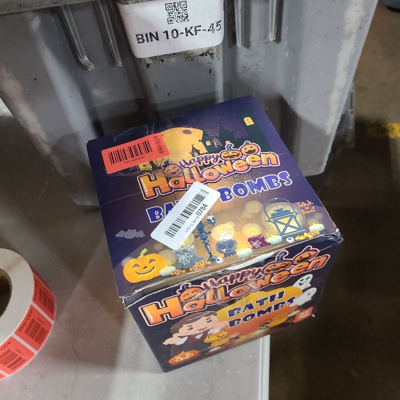 Photo 1 of 12 Pack Halloween Bath Bombs with Pumpkin Bucket, Bubble Bath Bomb Set for Kids with 3 Pcs Halloween Rubber Ducks, Ghosts, Pumpkin, Cats, Gravestone Shapes, Candy Bag Filler, Trick-or-Treating Gift