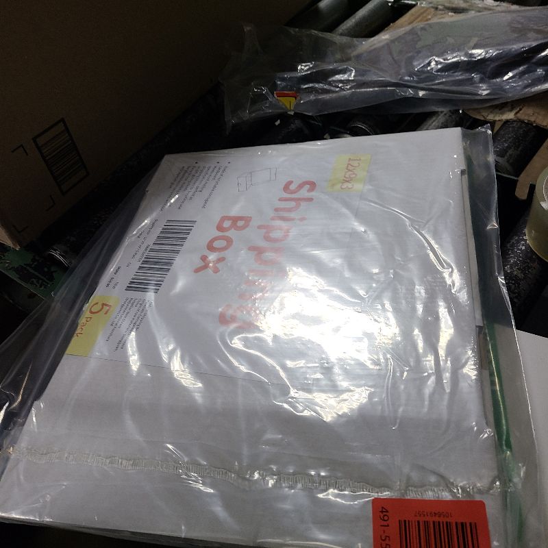 Photo 1 of 12"x9"x3" Shipping Boxes Set of 5, White Corrugated Cardboard Box Literature Mailer