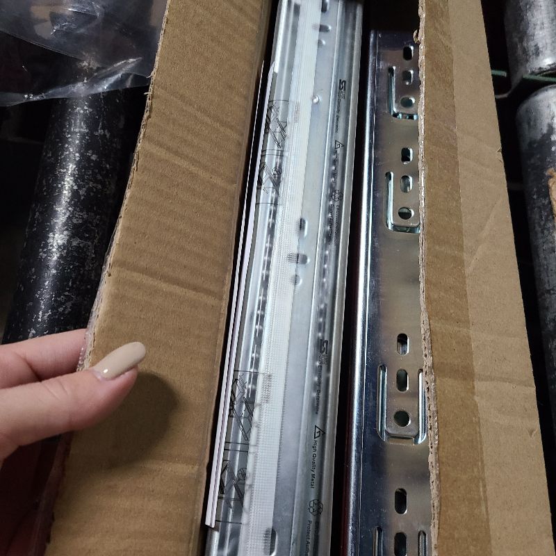 Photo 1 of 14 inch Drawer Slides 4 Pairs (8pcs) 3 fold Full Extension Side Mount Cabinet Drawer Glides 14" Silver Cabinet Rails for Dresser, Cabinet, Kitchen,Trash Can, Wardrobe 100 LB Capacity