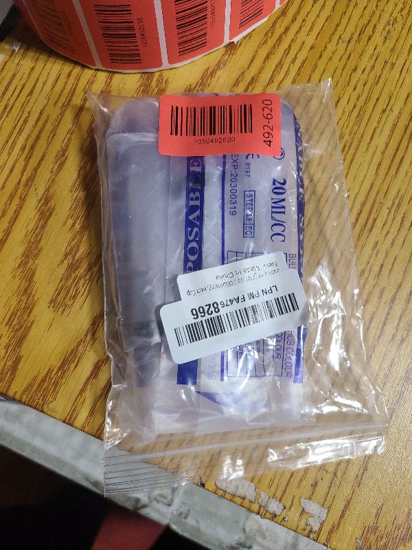 Photo 1 of 20ml Syringe for Liquid, Oral, Scientific Labs, Measurement, Dispensing, with Cap- 3 Pack 20ml Syringes