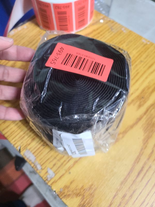 Photo 1 of 2'' Width x 5 Meters Length Black Sew On Hook and Loop Tape Fastening Nylon Fabric Tape (Black, 2 Inch x 5 Meters)