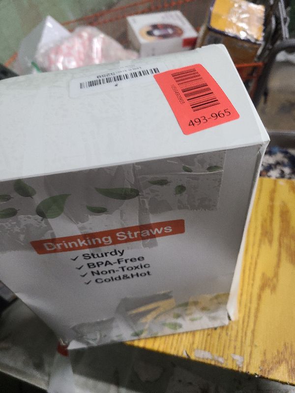 Photo 1 of [500 Pcs] Bendy Colorful Disposable Plastic Straws - 10.25" Long 0.23" Diameter Flexible Bulk Drinking Straws