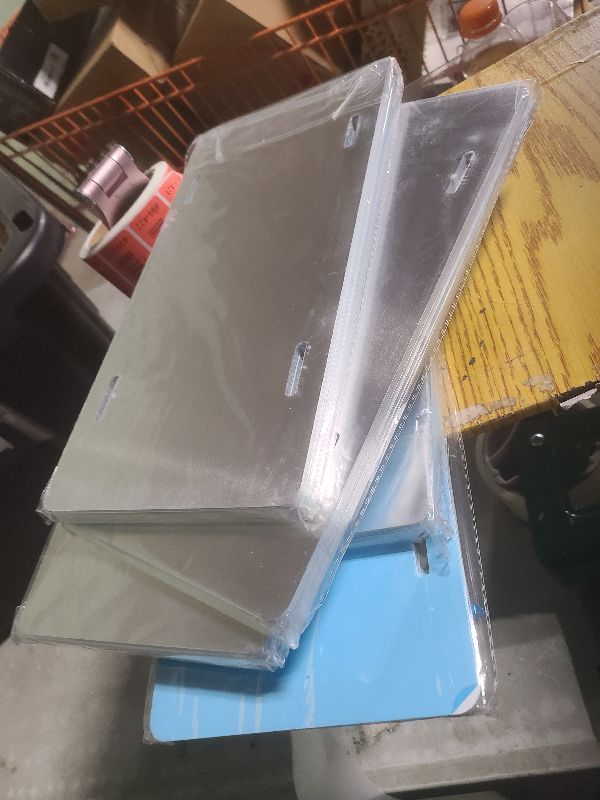 Photo 1 of 100 Pack Black Aluminum License Plate Blanks – 6x12 Inch Metal Tags for Laser Engraving, Vinyl, UV Printing, Bulk Custom Design Plates - 0.025 Thickness/0.65mm