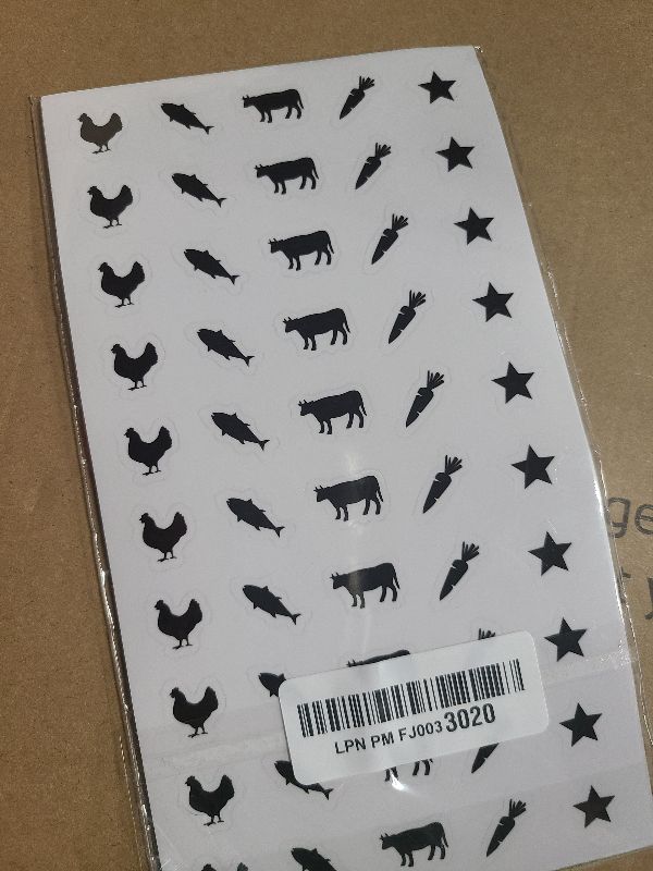 Photo 1 of 10 Sheets(500 Qty) Meal Stickers,Wedding Food Choice Sticker for Place Cards, Beef, Chicken,Fish (Black)