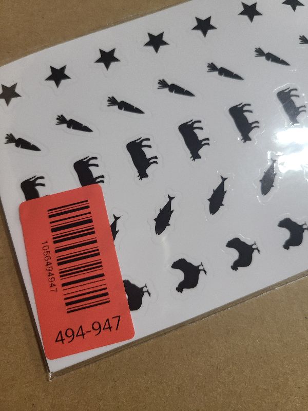 Photo 1 of 10 Sheets(500 Qty) Meal Stickers,Wedding Food Choice Sticker for Place Cards, Beef, Chicken,Fish (Black)