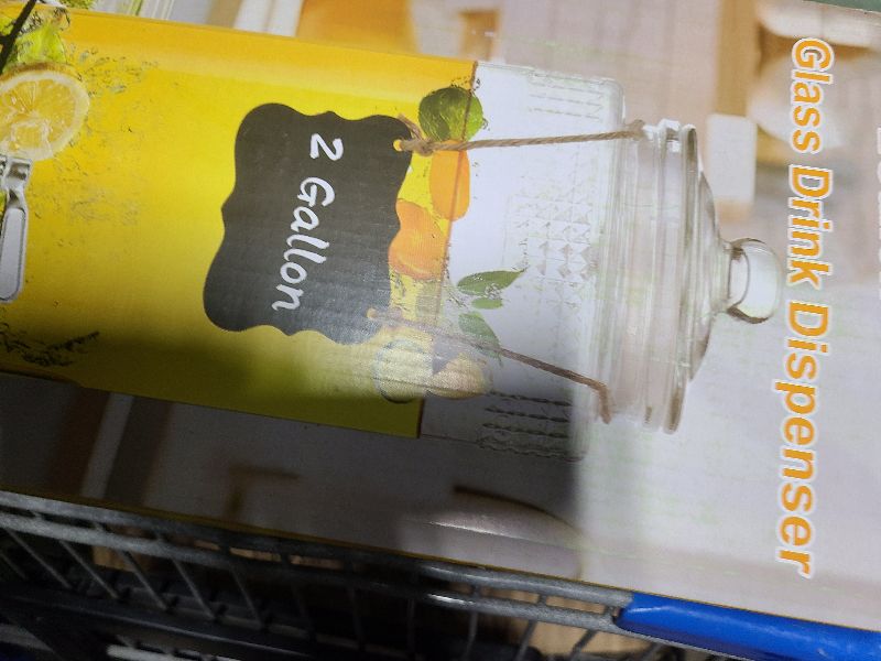 Photo 1 of 2 Gallon Glass Drink Dispenser, Drink Dispensers for Parties, Beverage Dispenser with Stand and Glass Lid, 100% Leakproof Spigot, Ideal for Lemonade, Juice, Iced Tea, Laundry Detergent Dispenser