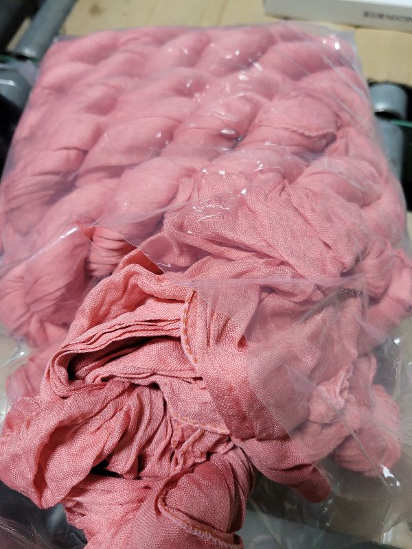 Photo 1 of 12 Pack Boho Dusty Rose & Pink Cheesecloth Table Runner - 10ft x 35in, Wedding Arch Draping Fabric