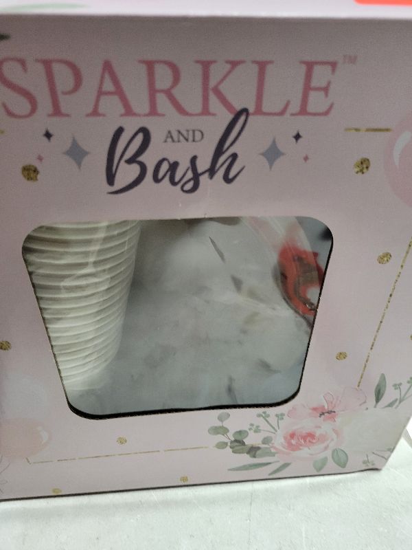 Photo 1 of 168-Piece Hot Air Balloon Party Decorations for Baby Shower, Birthday Party, Disposable Dinnerware Set with Paper Plates, Plastic Cutlery, Cups, and Napkins (Serves 24)