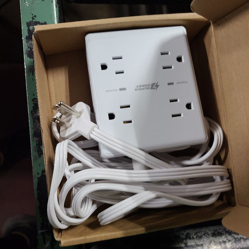 Photo 1 of 10Ft Extension Cord with Multiple Outlets, Flat Plug Surge Protector Power Strip 10 Ft Long Cord, 8 Outlets & 4 USB Ports (2 USB C), Desk Charging Station for Home Office, College Dorm Room Essentials