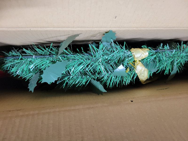 Photo 1 of [ 8 Modes & Timer ] 6 Ft Prelit Full Pop Up Christmas Tree with 200 Warm White LED Lights, Ornaments, Red & Gold Ribbon, Bows, Plug in Collapsible Christmas Trees Outdoor Indoor Christmas Decor