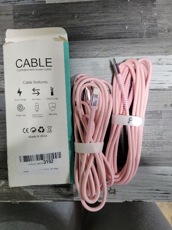 View 2 of 2-Pack Pink [3.3FT+6.6FT+10FT] 60W USB C to USB C Cable, Type C Fast Charging Cable for iPhone Air 17 16e 16 15 Pro Plus Pro Max?for Galaxy S25, for iPad Pro/Air/mini, for MacBook Pro/Air and More