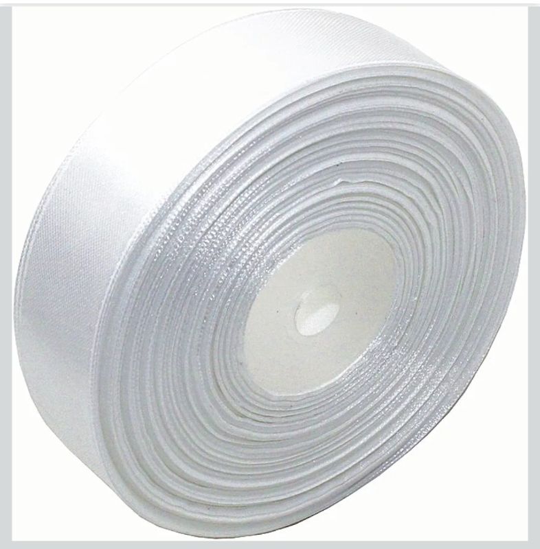 Photo 1 of 1" Solid Satin Ribbon 50 Yards Roll for Wedding Details, Sewing Projects, Gift Wrapping, Invitation Embellishments and Crafting Projects Etc (White)