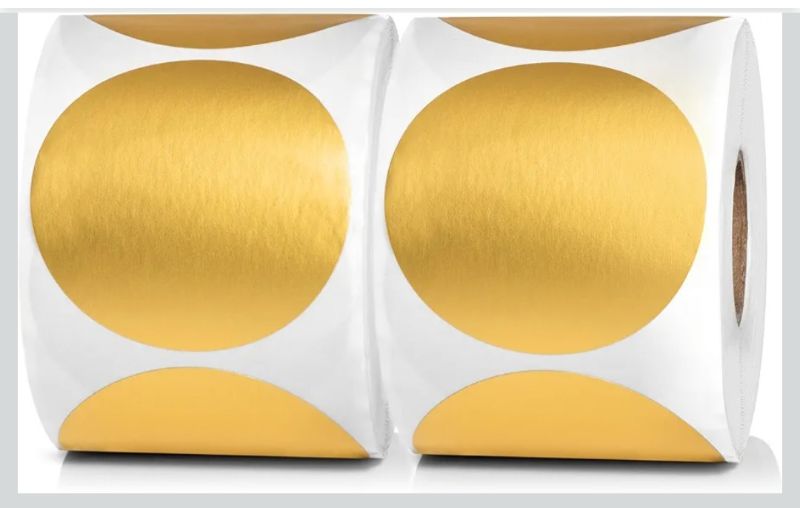 Photo 1 of 1000pcs Gold Dot Stickers 2 inch | Colored Circle Labels for Inventory, Color Code, Organization | 2" Round Diameter, 500/roll (Pack of 2)