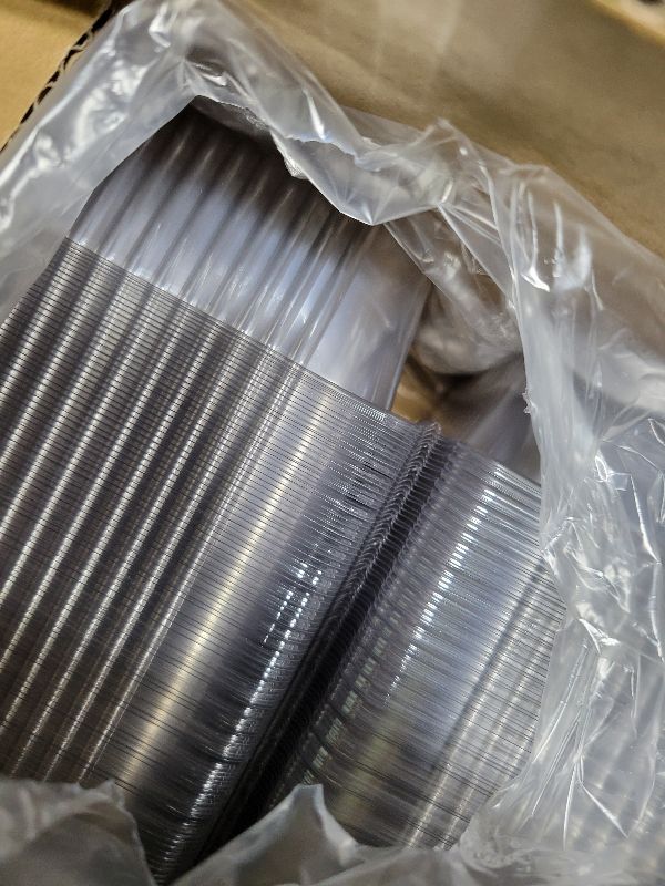 Photo 1 of 100 Pack 5 x 5 inch Clear Plastic Disposable Clamshell Container,Hinged Take Out Clamshell Dessert Container with Lid Takeout Tray Disposable Food Clamshell Containers for Dessert,Cakes,Sandwiches