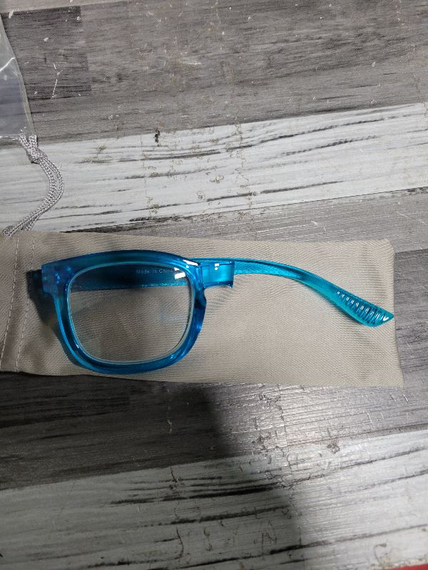 Photo 1 of (Must Buy Both Eye) Metalless Reading Glasses Different Strength Each Eye Blue-Right Eye+2.75