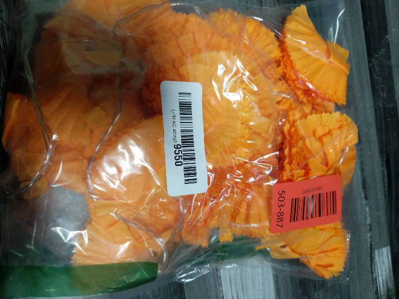 Photo 1 of 1 Pack Lighted Marigold Garland 20 LED Artificial Marigold Flowers String Lights Dia de Los Muertos Day of The Dead Decorations for Halloween Diwali Indian Party (1, 10 Ft 20 LED)