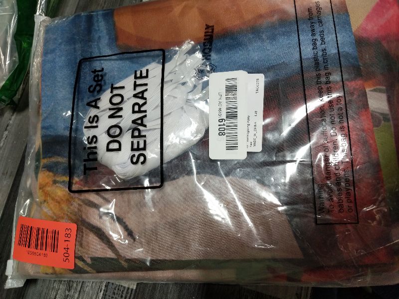 Photo 1 of 13 x 6ft Thanksgiving Garage Door Decorations Banner Extra Large Happy Fall Garage Door Cover Autumn Decorations with White Rope Autumn Pumpkin Scarecrow Wall Banner Hanging for Thanksgiving Party