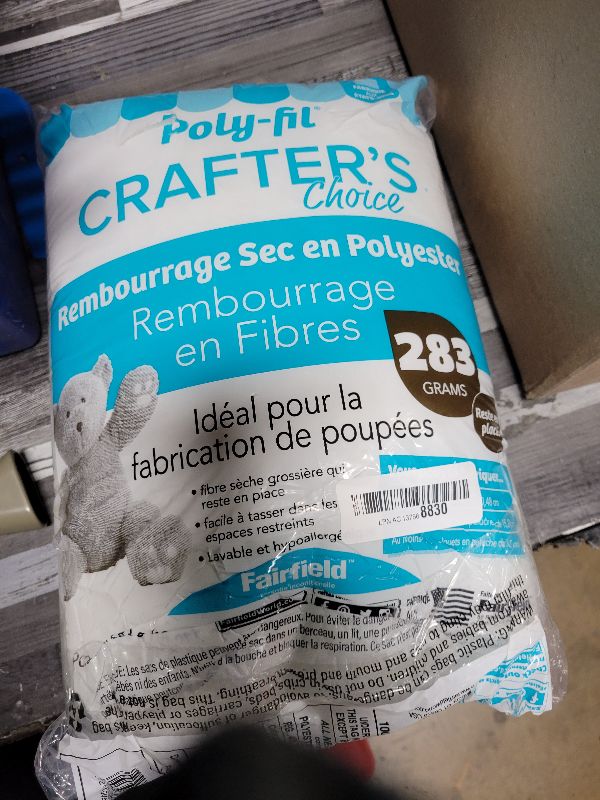 Photo 1 of Poly-fil Fairfield CCDF10 Crafter's Choice Dry Packing Fiber Fill 10 Ounce Bag, Blue/Orange