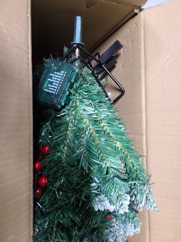 Photo 1 of 2 Pack Lighted Artificial Christmas Urn Filler, Battery Operated Pre-lit Xmas Pine Trees, Tripod Stake and 60 LED Lights, Holiday Porch Decorations for Porch, Yard, Garden, Flower Beds?Warm White?