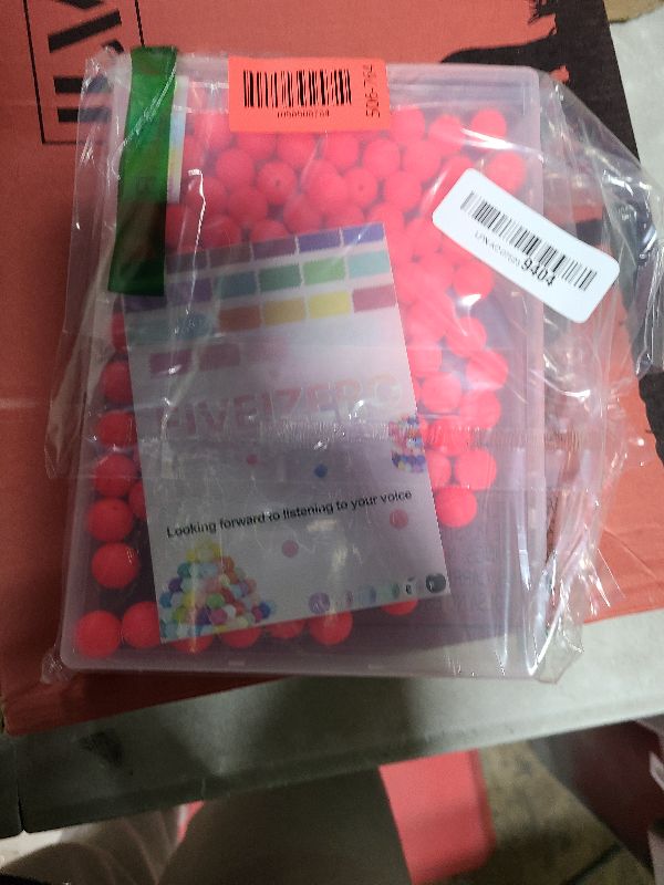 Photo 1 of 120PCS FIVEIZERO Silicone Beads for Keychain Making, 15mm Pink Red Round Silicone Rubber Focal Beads Bulk for DIY Crafts, Bracelets, Necklaces, and Pens