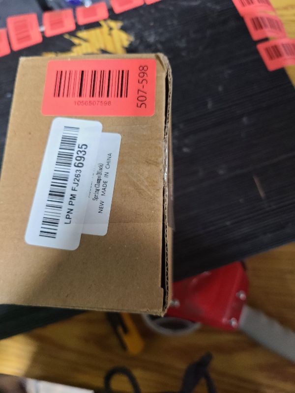 Photo 1 of 12 Pack Plastic Spring Clamps, 3.5inch Small Heavy Duty Clips for Crafts, Backdrop Stand, Woodworking, Photography Studios (Black)