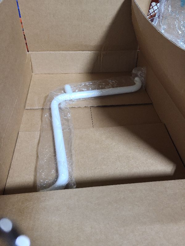 Photo 1 of 16x16 Inch Angled Shower Grab Bar, Munzong Anti Slip White Bathroom Grab Bar, L-Shaped Knurled Balance Bar, Inside Corner Grab Bar,Safety Hand Rail Support Handicap Elderly Senior Assist Bath Handle