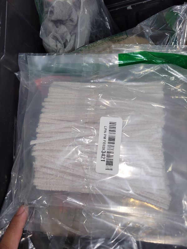 View 2 of (200) Lova Cleaners Bulk (Hard Bristle) Easily Cleans, Glass Pipe Cleaner for Cleaning, Glass Pipes, Pipecleaners, Chenille Stems, (6 Inchs), 100% Cotton, Steel Wire, White