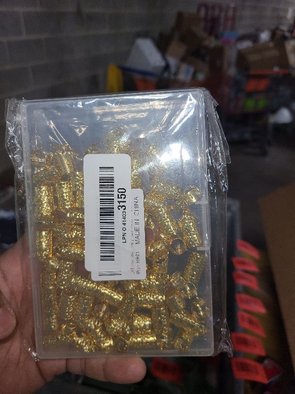 Photo 1 of 120 Pcs Gold Hair Jewelry Kit for Braids and Dreadlocks, 5 Styles Hair Clips Rings and Accessories, Loc Jewels Braid Decorations for Women