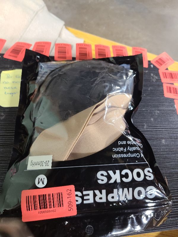 Photo 1 of 2 Pairs Compression Stockings for Women & Men, Thigh High Length 15-20mmHg Graduated Compression Socks for Nursing Sports Varicose Veins, Dot Top, Footless, Mix,M