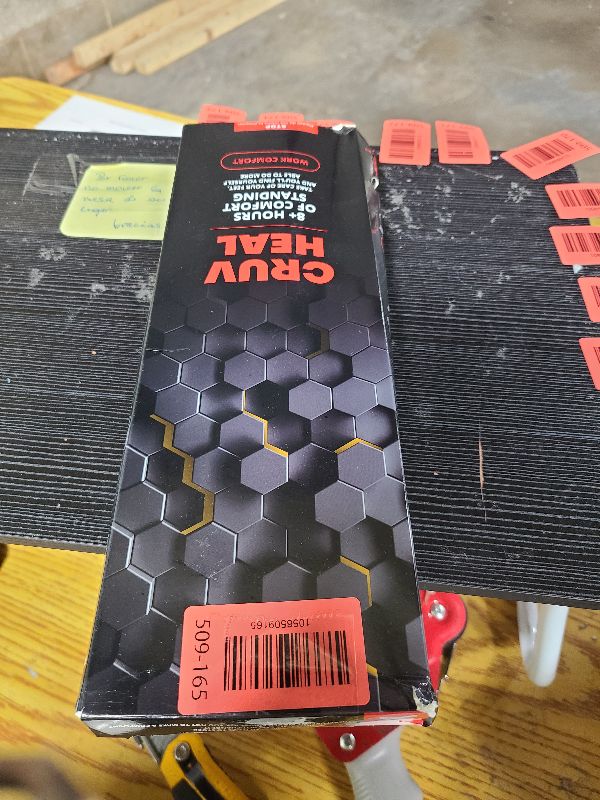 Photo 1 of (New) Work Comfort Orthotic Insoles - Anti Fatigue Shoe Insert Men Women - Low Arch Support - Shock Absorption - Foot Pain Relief - Work Boot Insoles (Black Hexagons, XL)