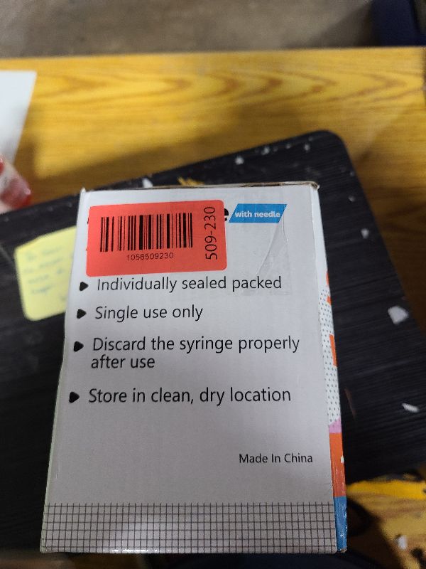 Photo 1 of 1ML Syringe, Lab Supplies Syringes 29G 1/2 Inch with Cover, Individually Wrapped, Pack of 100