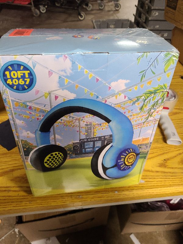 Photo 1 of 10FT Inflatable Headphones Archway Party Decorations, 80's 90's Party Decoration, Blow up LED Lights Favors for 80s 90s Hip Hop Theme, Music, Disco Retro Theme
