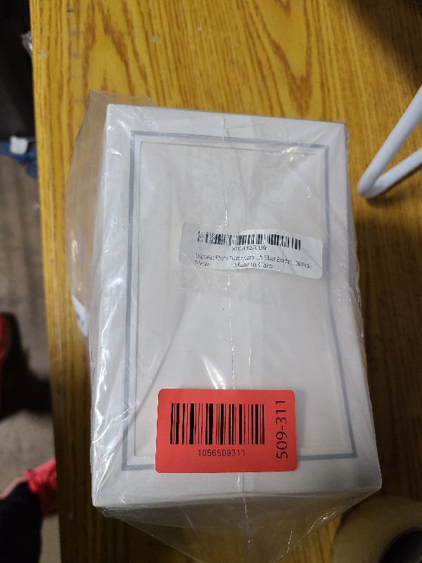 Photo 1 of 100 Count Photo Frame Cards with Envelopes 4x6 Paper Picture Frame Notecards Photo Card Holder for Christmas Decorations New Year Greeting Birthday Classroom DIY Craft - White with Silver Lining