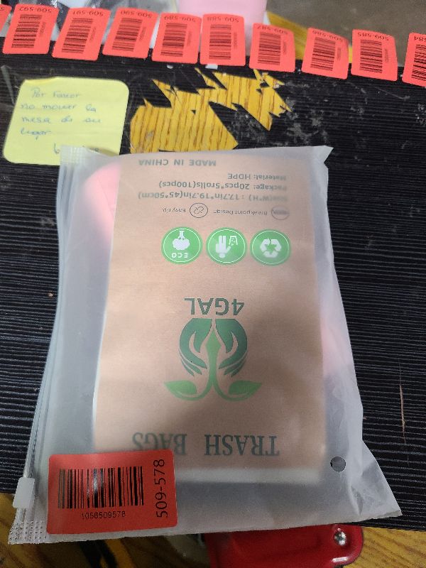 Photo 1 of 2 Rolls Small Trash Bags - 100 Counts Durable 4 Gallon Small Garbage Bags for home office kitchen Bathroom Bedroom Trash Can liners?Pink?