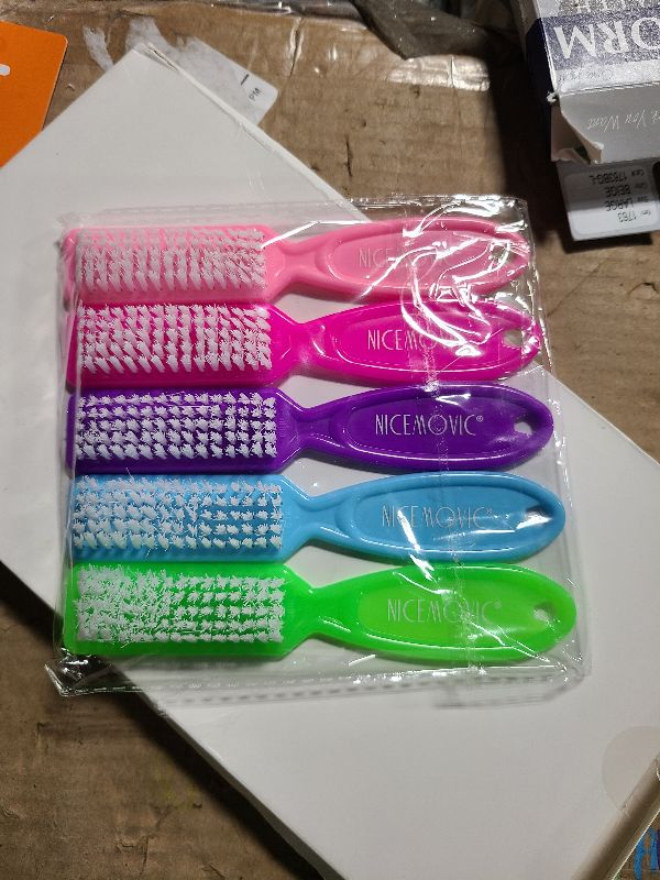 Photo 1 of 10 Pcs Handle Grip Nail Brush, NICEMOVIC Hand Fingernail Cleaner Brush Manicure Tools Scrub Cleaning Brushes Kit, Use for Toe and Nail Cleaning (Bright Colors)