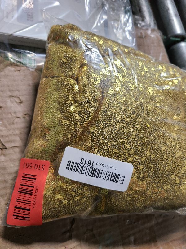 Photo 1 of 2×8FT-2PCS Gold Sequin Backdrop Curtains Panels, Photography Backdrop Glitter Curtains Fabric Background for Christmas Wedding Party Decor