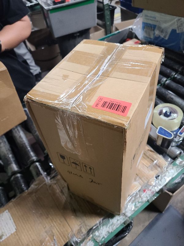 Photo 1 of 2 Gallon Glass Beverage Dispenser Jars, Ice Juice Dispenser with Stainless Steel Faucet and Metal Stand for Parties & Wedding (1 Pack Jar)