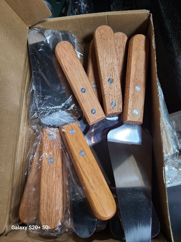 Photo 1 of 10 Packs Pizza Server Spatula Pie Servers Spatula With Wooden Handle Shovel Stainless Suitable For And Easy to Grip Pizza Spatulas Pie Server Cake Pizza Servers