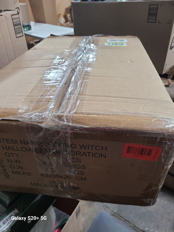 Photo 1 of 10.5FT Outdoor Animated Flying Witch Halloween Decor on Broom, Sound Activation,Eyes Glowing,Scary Sounds, Animatronics Hover Witch for Garden Yard Lawn Decorations