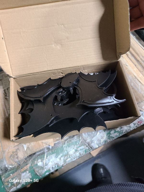 Photo 1 of 12Pcs Halloween Bats,Hanging Bats with Auto Light Sensor, Light Up Scary 3D Bat Wall Decor, Spooky Flying Bats Halloween Decorations Outdoor for Trees Yard Garage