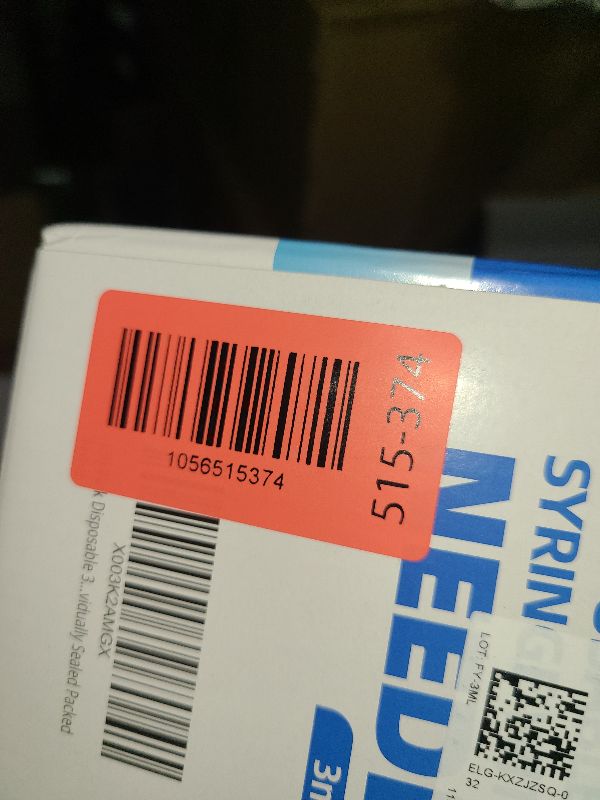 Photo 1 of 100 Pack Disposable 3ml/cc Lab Syringes with 23Ga 1 Inch Needle Luer Lock, Individually Sealed Packed