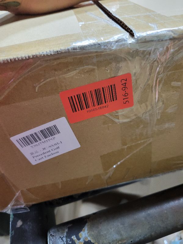 Photo 1 of 2 Passenger Golf Cart Enclosure for Club Car Precedent 2-Seater 57.5" Roof 3-Sided Clear Windows Roll-up Door No Windshield Curtain Waterproof Transparent Driving Rain Cover Black (with Seat Towel)