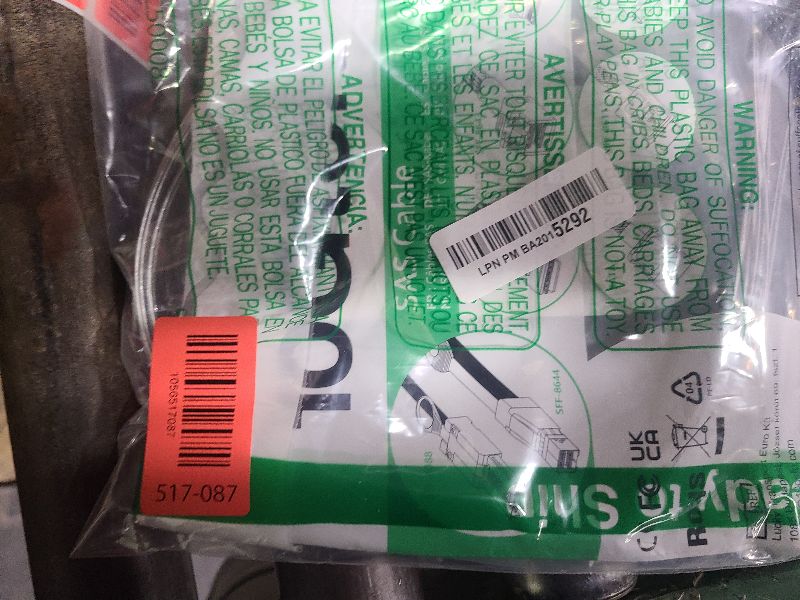 Photo 1 of 10Gtek MiniSAS HD SFF-8643 Breakout to 4xSATA Cable, for Server JBOD/Storage Tray & SAS RAID Controller Compatibility, 0.75~0.8m(2.46~2.62ft)