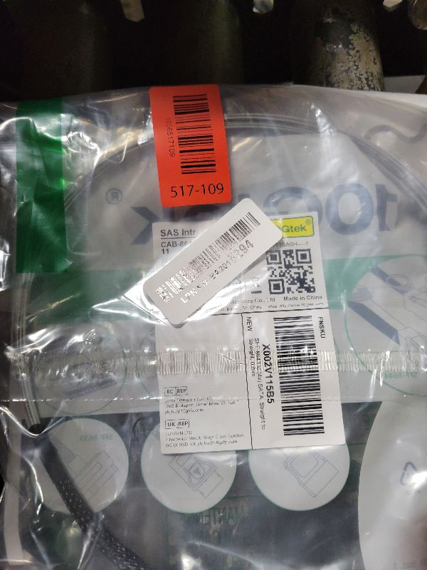 Photo 1 of 10Gtek MiniSAS HD SFF-8643 Breakout to 4xSATA Cable, for Server JBOD/Storage Tray & SAS RAID Controller Compatibility, 0.75~0.8m(2.46~2.62ft)