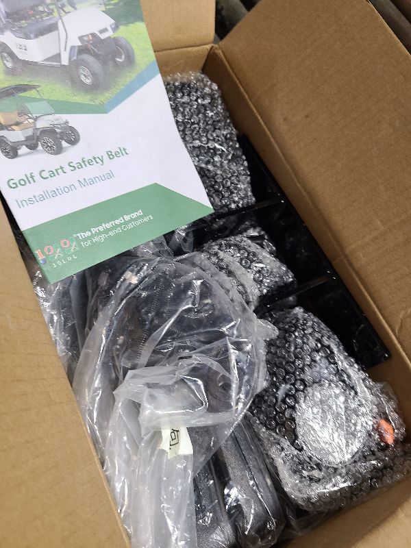 Photo 1 of 10L0L 3-Point 4 Passenger Seat Belt Bracket Kit for EZGO TXT, Club Car DS & Precedent 2+2 Golf Cart Front and Rear Seat